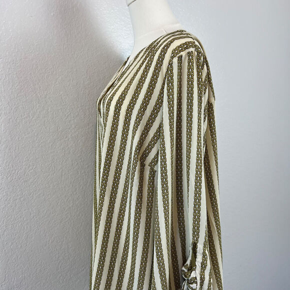 Michael Kors Top Womens 2X Cream Chain Link Print Lightweight Casual Nautical - Picture 5 of 11